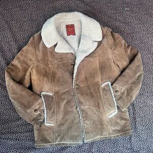SOLD!!Genuine leather Sherpa coat